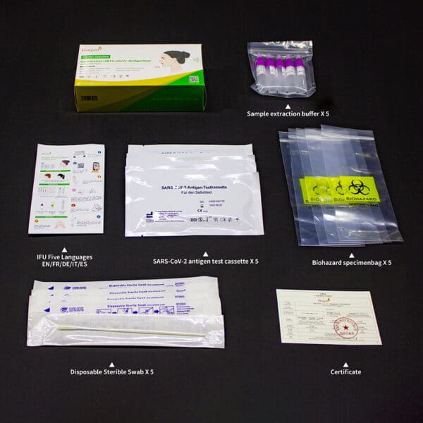Hotgen Coronavirus Rapid Test Antigen Test Self Test CE0123 5er Pack 003
