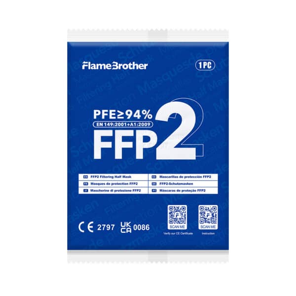 FlameBrother FFP2 Mask Colours White Individual Package