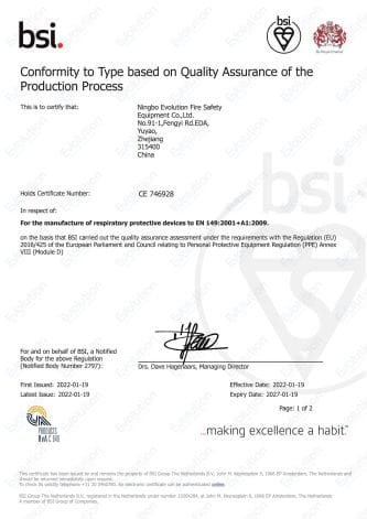 FFP2 FB01 Mask BSI CE2797 B2andD Module D